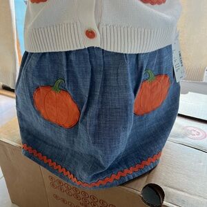 NWT Gymboree Autumn pumpkin chambray skirt. Size 6